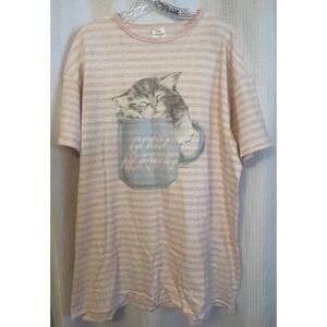 VTG CMS Casuals Cat Good Morning Oversized Sleepshirt One Size Fits All